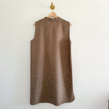 Load image into Gallery viewer, Hackwith Design House High Low Hem Sleeveless Mini Dress Brown M
