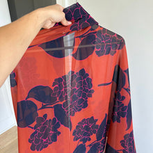 Load image into Gallery viewer, Lafayette 148 New York Floral Print Sheer Scarf Red One Size NWT
