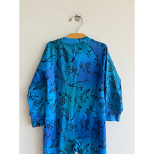 Load image into Gallery viewer, Deux Par Deux Gradient Dinosaur Print One Piece Thermal Base Layers Blue 4 NWT
