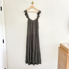 Load image into Gallery viewer, BB Dakota Tiered Ruffled Sleeveless Scoop Neck Maxi Maternity Dress Green L
