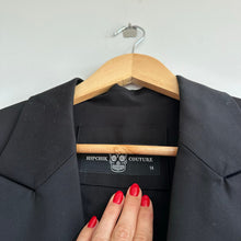 Load image into Gallery viewer, Hipchik Couture Skull Rose Beaded Single-Breasted Blazer Black 14
