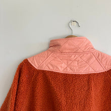 Load image into Gallery viewer, Vera Bradley Teddy Bear Fleece Colorblock Pullover Sweatshirt Orange/Pink L
