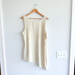 Eileen Fisher Silk Asymmetrical Tank Top Cream L