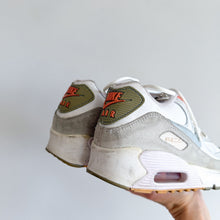 Load image into Gallery viewer, Nike Air Max 90 Pink String Leather Lace Up Low Top Sneakers White 5Y

