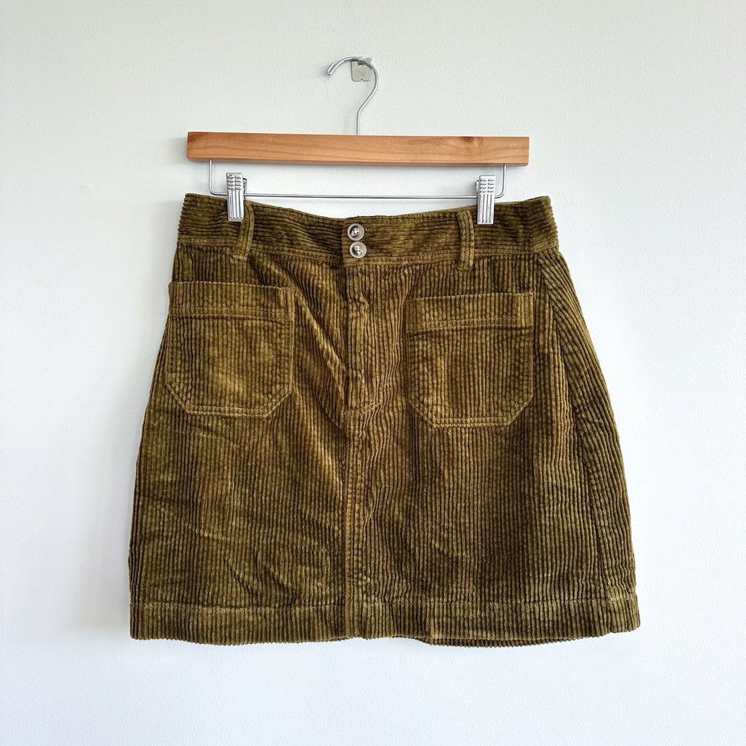 Madewell Corduroy A-Line Mini Skirt Asparagus 6