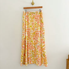 Load image into Gallery viewer, NWT Girl And The Sun Cairo Floral Pattern High Rise Maxi Skirt Yellow XL
