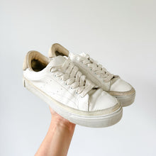 Load image into Gallery viewer, AllSaints Trish Platform Leather Lace Up Low Top Casual Sneakers White 8
