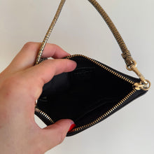 Load image into Gallery viewer, Coach Pebbled Leather Metallic Wristlet Gold OS
