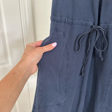 Load image into Gallery viewer, Splendid Sutton Long Sleeve Drawstring Waist Blouson Dress Deep Sea S
