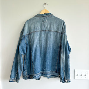American Eagle Outfitters 90s Boyfriend Button Front Denim Jacket Blue XL