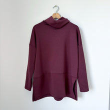 Load image into Gallery viewer, Dear Scarlett Jet Set Vienna Cowl Neck Pullover Sweatshirt Wine L NWT
