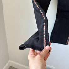 Load image into Gallery viewer, JOHNNY WAS Cropped Baby Boot Embroidered Stripe Raw Hem Jeans Black 29
