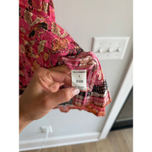 Load image into Gallery viewer, Ulla Johnson Sanna Floral Print Split Neck Mini Dress Pink 6

