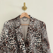 Load image into Gallery viewer, Elie Tahari The Marcie Leopard-Print Single-Breasted Blazer Brown Black 10
