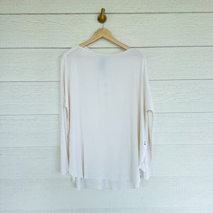 Kit And Ace Burrow Pullover Oversized Boat Neck Sweater Bone White L NWT