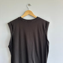 Load image into Gallery viewer, ATM Crew Neck Side Slits Pullover Sleeveless Midi Dress Black L
