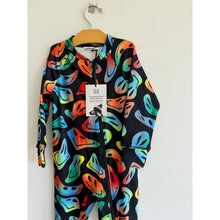 Load image into Gallery viewer, Deux Par Deux Smiley Face Boy Print Long Sleeve Thermal One Piece Black 4 NWT
