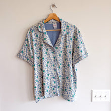 Load image into Gallery viewer, Hanna Andersson HannaSoft Floral Short Sleeve Pajama Top Blue L
