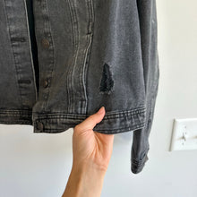 Load image into Gallery viewer, BBJ Los Angeles Distressed Button Front Classic Jean Jacket Black XL
