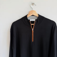 Load image into Gallery viewer, Peter Millar Autumn Crest Wool-Silk Blend 1/4 Zip Long Sleeve Sweater Black XL
