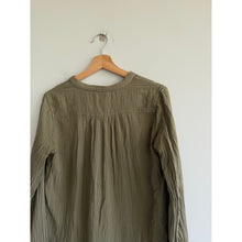 Load image into Gallery viewer, Anthropologie Maeve Katie Gauze Cotton V-Neck Long Sleeve Tunic Dress Green 4
