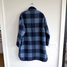 Load image into Gallery viewer, Isabel Marant Étoile Gabriel Single-Breasted Check Coat Midnight Blue 40 NWT
