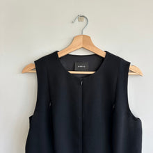 Load image into Gallery viewer, Akris Wool Zip-Front Sleeveless Crew Neck Peplum Mini Sheath Dress Black 10
