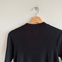 Load image into Gallery viewer, Madewell Drapey-Rib Mock Neck Short Sleeve Pullover Casual Top Black S
