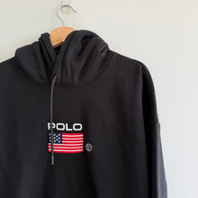Load image into Gallery viewer, Polo Ralph Lauren USA Flag Patch Fleece Hoodie Sweatshirt L NWT
