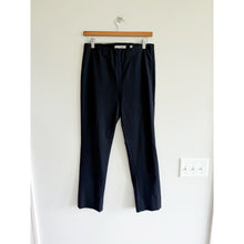 Load image into Gallery viewer, Vince Flat Front High Rise Straight Leg Cropped Pull-On Pants Navy L
