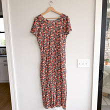 Load image into Gallery viewer, Sézane Robe Luce Floral Print Short Sleeve Maxi T-Shirt Dress Red Blue L NWT
