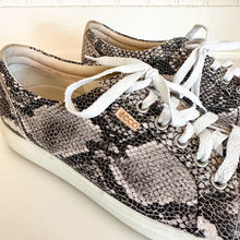 Load image into Gallery viewer, Ecco Soft 7 Nubuck Leather Snake Embellished Sneakers 9-9.5
