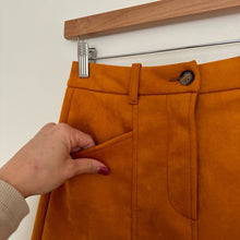 Load image into Gallery viewer, French Connection Faux Suede Lined Casual Mini Skirt Orange 2
