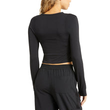 Load image into Gallery viewer, Zella Streamline Seamed Long Sleeve Activewear Cropped Top Black M
