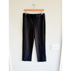 Z Supply Pull On High Rise Stretch Straight Leg Cropped Pants Black L