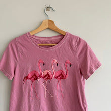 Load image into Gallery viewer, Anthropologie Flamingo Print Crew Neck Short Sleeve T-Shirt Pink S
