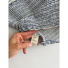 Load image into Gallery viewer, Donni Striped Pattern Strapless Cropped Top High Rise Wide Leg Pants Set Blue L

