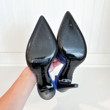 Load image into Gallery viewer, Jenni Kayne D'Orsay Suede Leather Chain Detail Pumps Black Blue 39 $595
