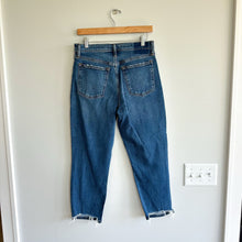 Load image into Gallery viewer, Abercrombie &amp; Fitch The Mom High Rise Distressed Straight Leg Jeans Blue 29
