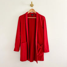 Load image into Gallery viewer, Eileen Fisher Relaxed Open-Front Long Sleeve Jacket Red XXS
