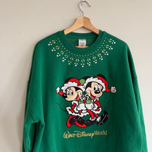 Load image into Gallery viewer, Disney Mickey Mouse Walt Disney World Embroidered Sweatshirt Green L

