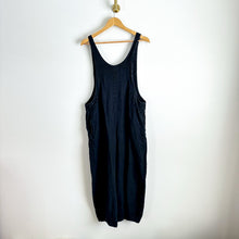 Load image into Gallery viewer, Cut Loose Solid Linen V-Neck Overalls Black XS
