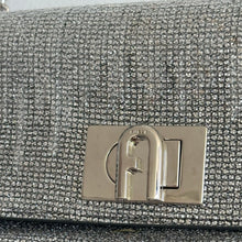 Load image into Gallery viewer, FURLA 1927 Glitter Embellished Chain Strap Mini Crossbody Bag Silver
