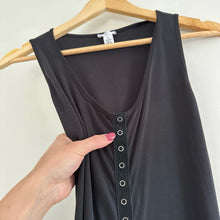 Load image into Gallery viewer, BP. Snap Front Sleeveless Ribbed Bodycon Scoop Neck Midi Tank Dress Black M
