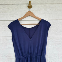 Load image into Gallery viewer, Prologue Sleeveless Cropped Leg Tie Front Round Neck Jumpsuit Navy Blue XS
