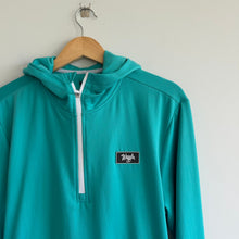 Load image into Gallery viewer, Waggle 1/2 Zip Long Sleeve Pullover Hoodie Turquoise Green M
