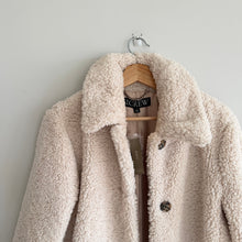 Load image into Gallery viewer, J. Crew Teddy Sherpa Lady Button Front Mid-Length Winter Coat Cream S NWT

