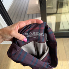 Load image into Gallery viewer, Beyond Yoga Softmark Caught In The Midi Leggings Dark Cherry Preppy Plaid L
