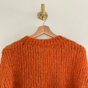 Rag & Bone Merino Wool Knit Crew Neck Pullover Sweater Orange XXS