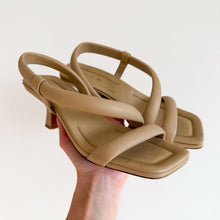 Load image into Gallery viewer, Vince Coline Tubular Leather Slingback Sandals Beige 5.5
